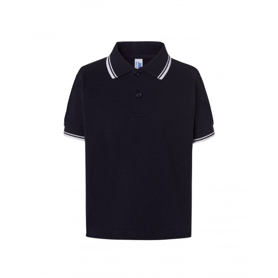 Kid Unisex Polo | Navy White | 7-8