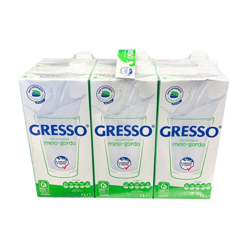 GRESSO CONJ.6 PACOTES LEITE MEIO GORDO 1LT(6*1LT)