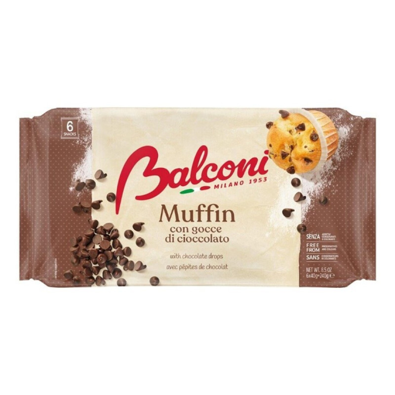 BALCONI MUFFIN C/ PEPITAS DE CHOCOLATE 240GRS