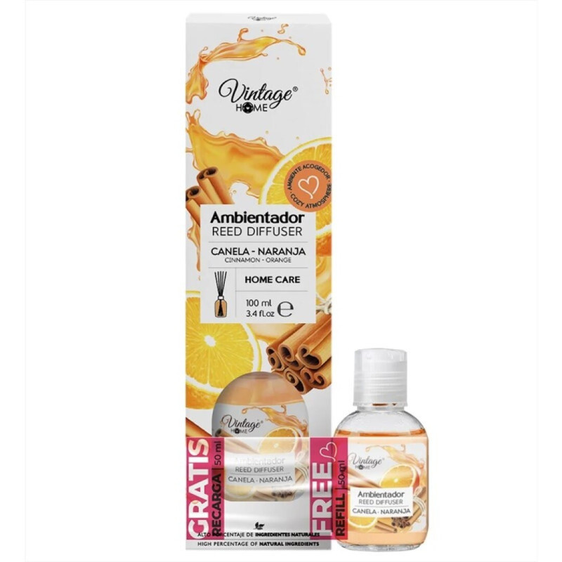 AMBIENTADOR MIKADO CANELA / LARANJA VINTAGE 100ML+50ML