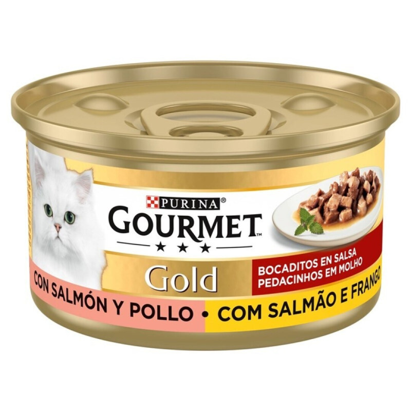 PURINA GOURMET GOLD CONJ.24 LATAS COMIDA GATO SALMAO/FRANGO