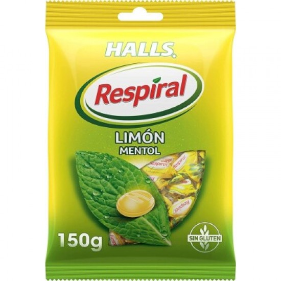 HALLS RESPIRAL REBUÇADOS LIMAO MENTOL 150GRS