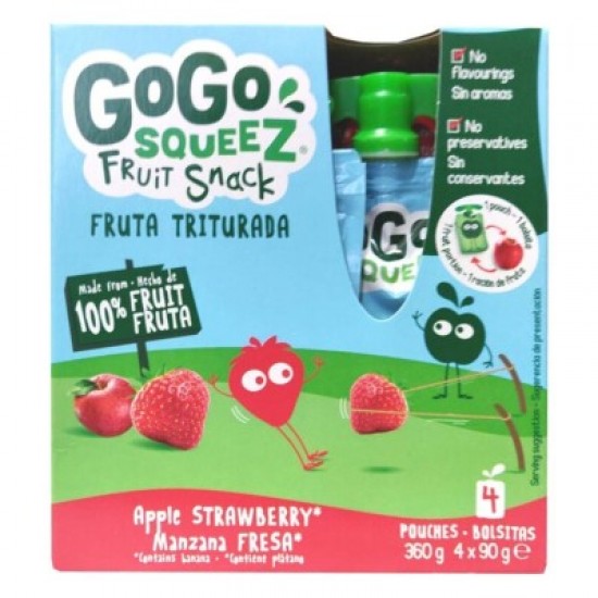 GOGO SQUEEZ FRUTA TRITURADA MAÇA/MORANGO 360GRS