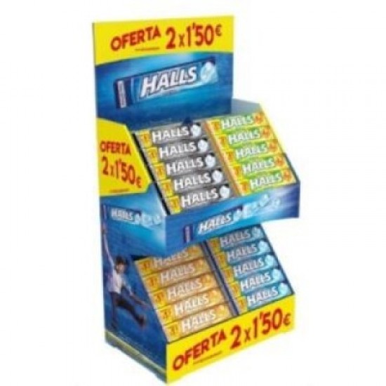 HALLS EXPOSITOR 4SABORES 50UNID.