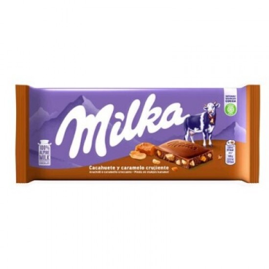 MILKA CONJ.24 CHOCOLATES AMENDOIM E CARAMELO CROCANTE 90GRS