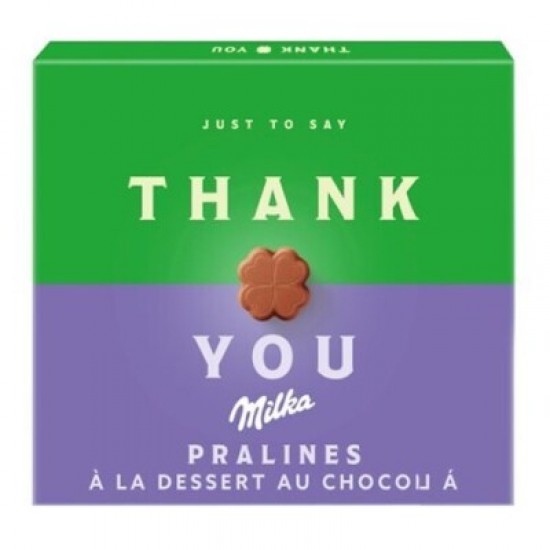 MILKA THANK YOU CHOCOLATE PRALINE C/CREME CACAU 110GRS