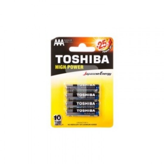 TOSHIBA BLISTER 4 PILHAS AAA LR03 ALCALINA HIGH POWER